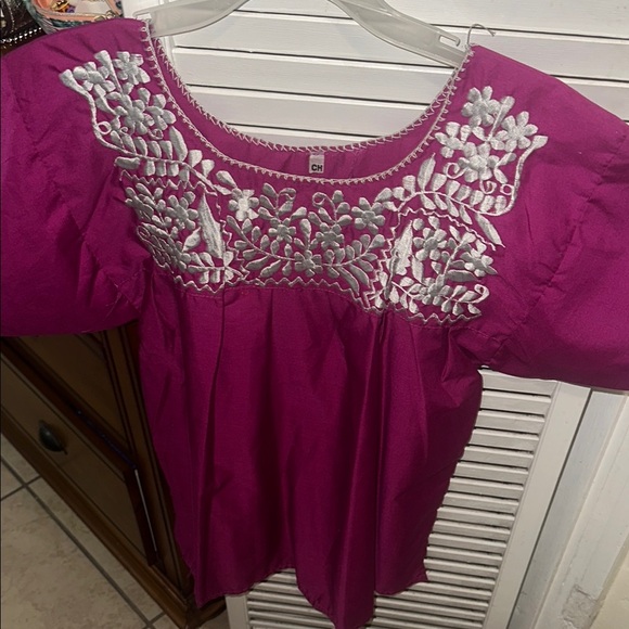 Women's Purple Embroidered Top - Picture 1 of 5